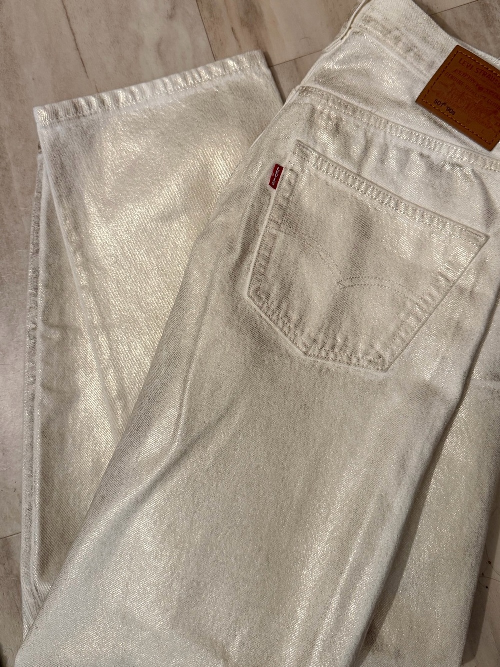 Levi's Shimmery White Metallic Jeans
